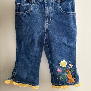 VINTAGE Y2K 03 Floral Scooby Doo Cartoon Network Denim Capris Girls Size 5